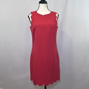 J Crew sleeveless scallop edge arm hem coral salmon mini dress women size 4